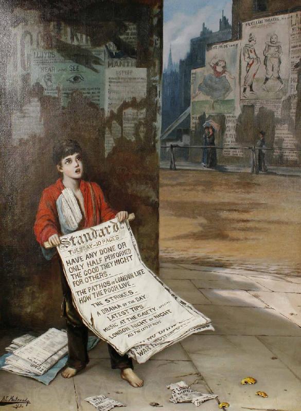 Augustus e.mulready A London news boy Germany oil painting art